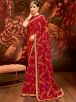 Beautiful Dark Red Brasso Printed Saree for Special Events Festivals and Parties - Indian Party Wear Manufacturers  in Delhi