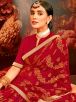 Beautiful Dark Red Brasso Printed Saree for Special Events Festivals and Parties - Indian Party Wear Manufacturers  in Delhi