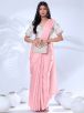 Beautiful Peach and Silver Voile Saree with Woven Design - Festive Style Manufacturers  in Delhi