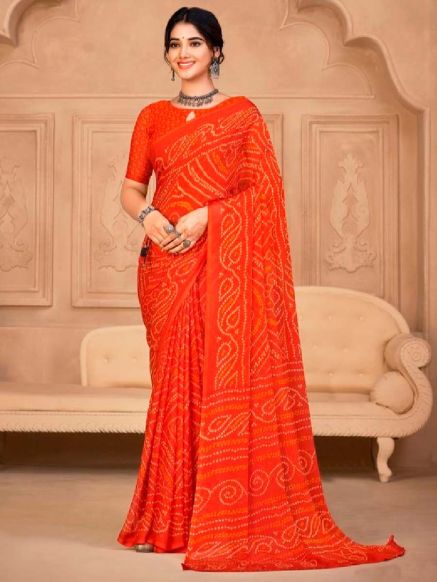 Beautiful Red Bhagalpuri Silk Saree for Party and Special Events Manufacturers  in Delhi