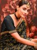 Black Printed Brasso Saree for Festive and Party Celebrations - Indian Traditional Wear Manufacturers  in Delhi