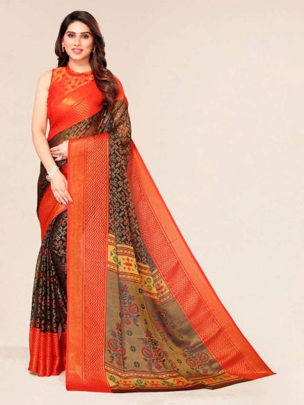 Bollywood Design Black Chiffon Brasso Saree for Casual Occasions Manufacturers  in Delhi