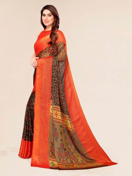 Bollywood Design Black Chiffon Brasso Saree for Casual Occasions Manufacturers  in Delhi