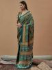 Brown and Teal Bagh Print Printed Crepe Saree for Traditional Occasions Manufacturers  in Delhi