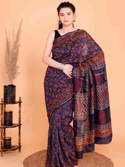 Charming Multi Color Chanderi Silk Printed Saree Wedding Wear with Blouse Piece Manufacturers  in Delhi
