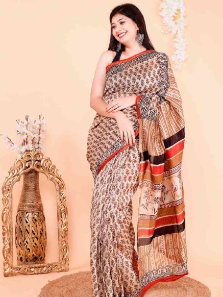 Charming Multi Color Chanderi Silk Printed Saree Wedding Wear with Blouse Piece Manufacturers  in Delhi