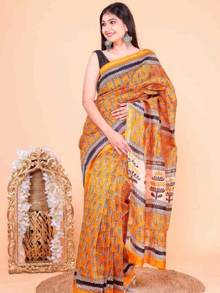 Charming Multi Color Chanderi Silk Printed Saree Wedding Wear with Blouse Piece Manufacturers  in Delhi