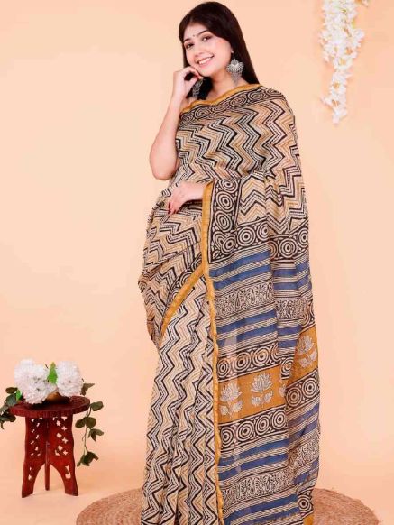 Charming Multi Color Chanderi Silk Printed Saree Wedding Wear with Blouse Piece Manufacturers  in Delhi