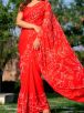 Charming Red Blended Pearl Work Saree with Dry Clean Only Manufacturers  in Delhi