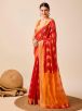 Charming Red Floral Striped Polyester Cotton Saree – Perfect for Festive Occasions Manufacturers  in Delhi