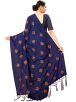 Classic Embroidered Silk Blend Mundum Neriyathum Saree in Blue A Blend of Tradition and Style Manufacturers  in Delhi