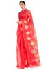Classic Red Kora Cotton Saree with Intricate Resham Embroidery for Special Occasions Manufacturers  in Delhi