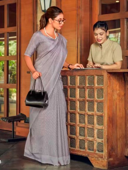 Comfortable Malbari Silk Uniform Saree Dry Clean Only Perfect for Casual Occasions Manufacturers  in Delhi