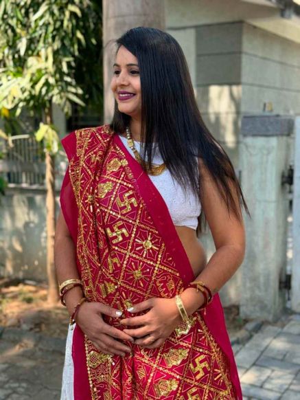  Elegant Gharchola Silk Saree with Original Aari Work and Zari Embroidery Designer Style Manufacturers  in Delhi