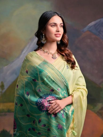 Elegant Multi Color Muga Silk Saree Party Saree Handwash Blouse Included Machine Made Manufacturers  in Delhi