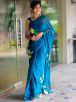 Elegant Rich Blue Chiffon Saree with Floral Hand painted Design Classy and Lightweight Manufacturers  in Delhi