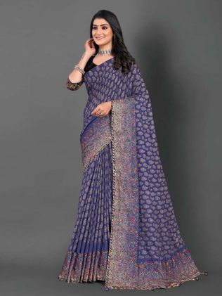 Exquisite Multi Color Banana Silk Saree with Intricate Thread Work for Elegant Party Wear Manufacturers in Durg