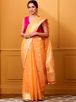 Festive Peach Cotton Kora Saree with Traditional Handloom Weaving and Kadhwa Booti Work Manufacturers  in Delhi