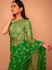 Green Viscose Chiffon Butta Saree with All Over Aari Sequins Jaal Work Solid Pattern Manufacturers  in Delhi