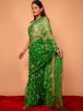 Green Viscose Chiffon Butta Saree with All Over Aari Sequins Jaal Work Solid Pattern Manufacturers  in Delhi