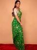 Green Viscose Chiffon Butta Saree with All Over Aari Sequins Jaal Work Solid Pattern Manufacturers  in Delhi