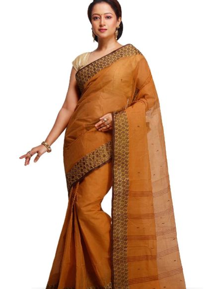Handcrafted Multi Color Pure Cotton Tant Saree with Woven Border - Casual Wear Manufacturers  in Delhi