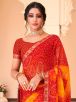 Modern Design Red and Orange Color Border Saree for Women in Georgette Silk with Embroidery - Ideal for Party Wear Manufacturers  in Delhi