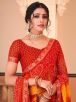 Modern Design Red and Orange Color Border Saree for Women in Georgette Silk with Embroidery - Ideal for Party Wear Manufacturers  in Delhi