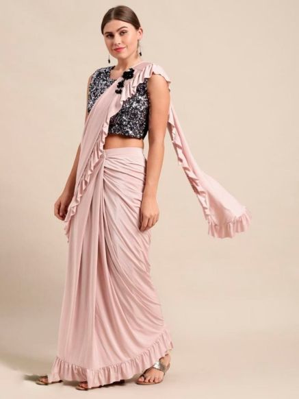 Multi Color Lycra Saree for Parties – Ready Made Plain Design Manufacturers  in Delhi