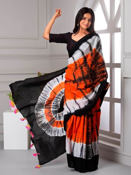 Multi Colored Cotton Shibori Saree for Daily Wear - Comfortable and Stylish Manufacturers  in Delhi