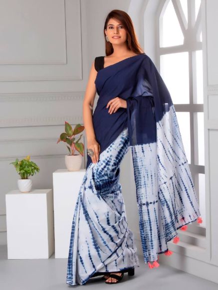 Multi Colored Cotton Shibori Saree for Daily Wear - Comfortable and Stylish Manufacturers  in Delhi