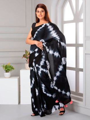 Multi Colored Cotton Shibori Saree for Daily Wear - Comfortable and Stylish Manufacturers in Varanasi