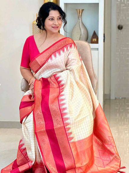 Party Wear Gadwal Soft Silk Saree with and Work Satin Border Manufacturers  in Delhi