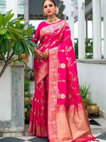 Party Wear Latest Soft Banarasi Katan Silk Lace Latkan Work Saree With Matching Embroidery Work Blouse Manufacturers  in Delhi