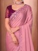 Pink Satin Saree with Embroidered Floral Thread Work Sequins Perfect for Party Occasions Manufacturers  in Delhi