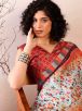 Poly Silk Sea Green and Orange Pochampally Saree with Ethnic Motifs and Printed Border – Traditional Style Manufacturers  in Delhi