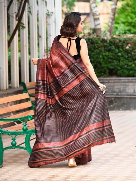 Premium Georgette Red Ghicha Silk Saree with Printed Work for Festival Party Reception and Wedding Manufacturers  in Delhi