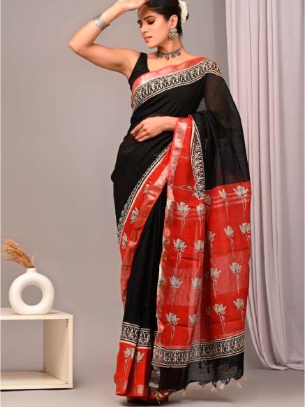 Printed Traditional Saree for Casual Wear - Georgette Blouse Piece Manufacturers  in Delhi