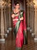 Pure Kanchipuram Dupion Silk Saree in Pink Unstitched with Steam Iron Crafted in India Manufacturers  in Delhi