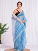 Sky Blue Kota Silk Saree with Gold Zari Border and Hand Block Print – Everyday Wear Manufacturers  in Delhi