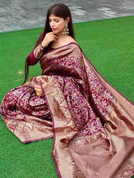Stylish Banarasi Silk Party Saree with Blouse Piece for Indian Fashion Trends Manufacturers  in Delhi
