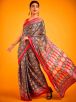 Stylish Black and Red Ajrak Print Poly Crepe Saree for Casual Wear Manufacturers  in Delhi