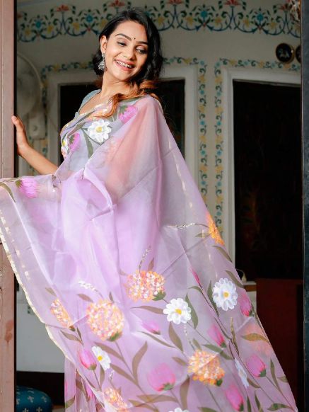 Stylish Digital Printed Organza Saree – Perfect for Casual Occasions Manufacturers  in Delhi