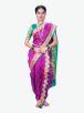 Stylish Printed Silk Nauvari Saree in Purple Pink and Golden with Unstitched Blouse Piece Manufacturers  in Delhi