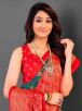 Teal and Red Pochampally Cotton Blend Saree with Floral Print and Woven Design Border – Traditional Indian Wear Manufacturers  in Delhi