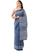 Traditional Blue Voile Saree with Geometric Print and Printed Border Manufacturers  in Delhi