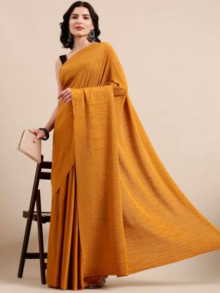Traditional Golden Bollywood Knitted Saree with Woven Work and Abstract Print Manufacturers  in Delhi