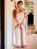 Traditional White Cotton Mundum Neriyathum Saree with Settu Mund Design and Colored Border Manufacturers  in Delhi
