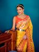 Yellow Banarasi Patola Silk Saree Woven Traditional Work Silk Blend Fabric Manufacturers  in Delhi