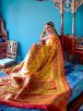 Yellow Banarasi Patola Silk Saree Woven Traditional Work Silk Blend Fabric Manufacturers  in Delhi